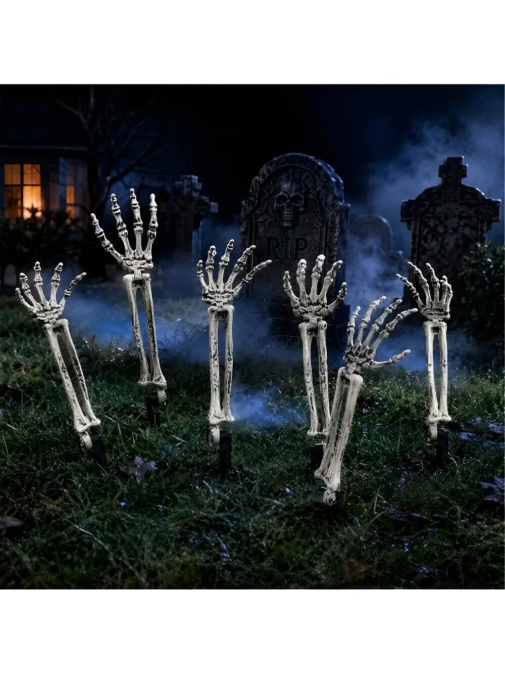 6PC Realistic Skeleton Arm Stakes Halloween Decorations for Lawn Stakes
